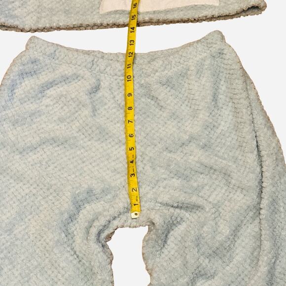 BearPaw Women’s Large light Blue Cozy Fleece Sleep Set with Jogger Style Pants - Picture 9 of 10